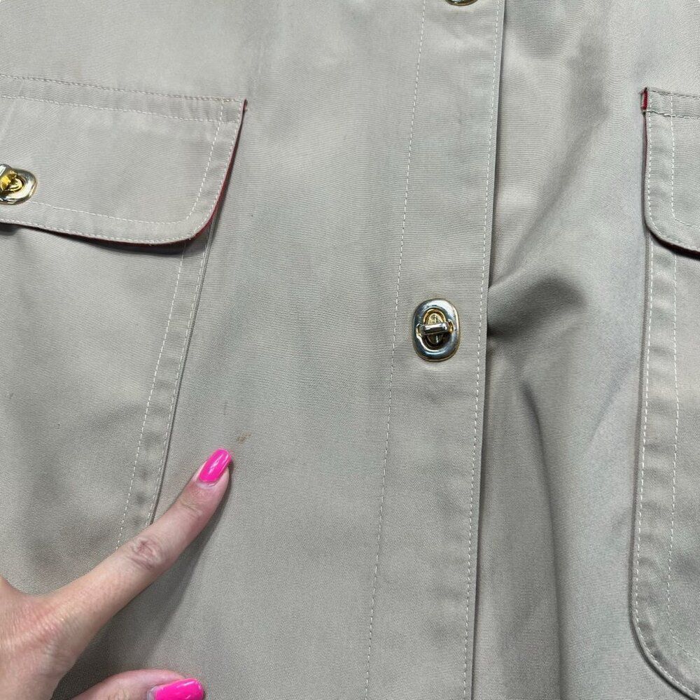Vintage Bonnie Cashin Trench Tent Coat Russ Taylor Red Beige Coach Turn Lock - Picture 15 of 16